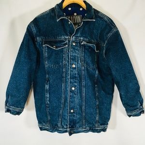 VTG Calvin Klein Men's Denim Jacket-Polka dot S
